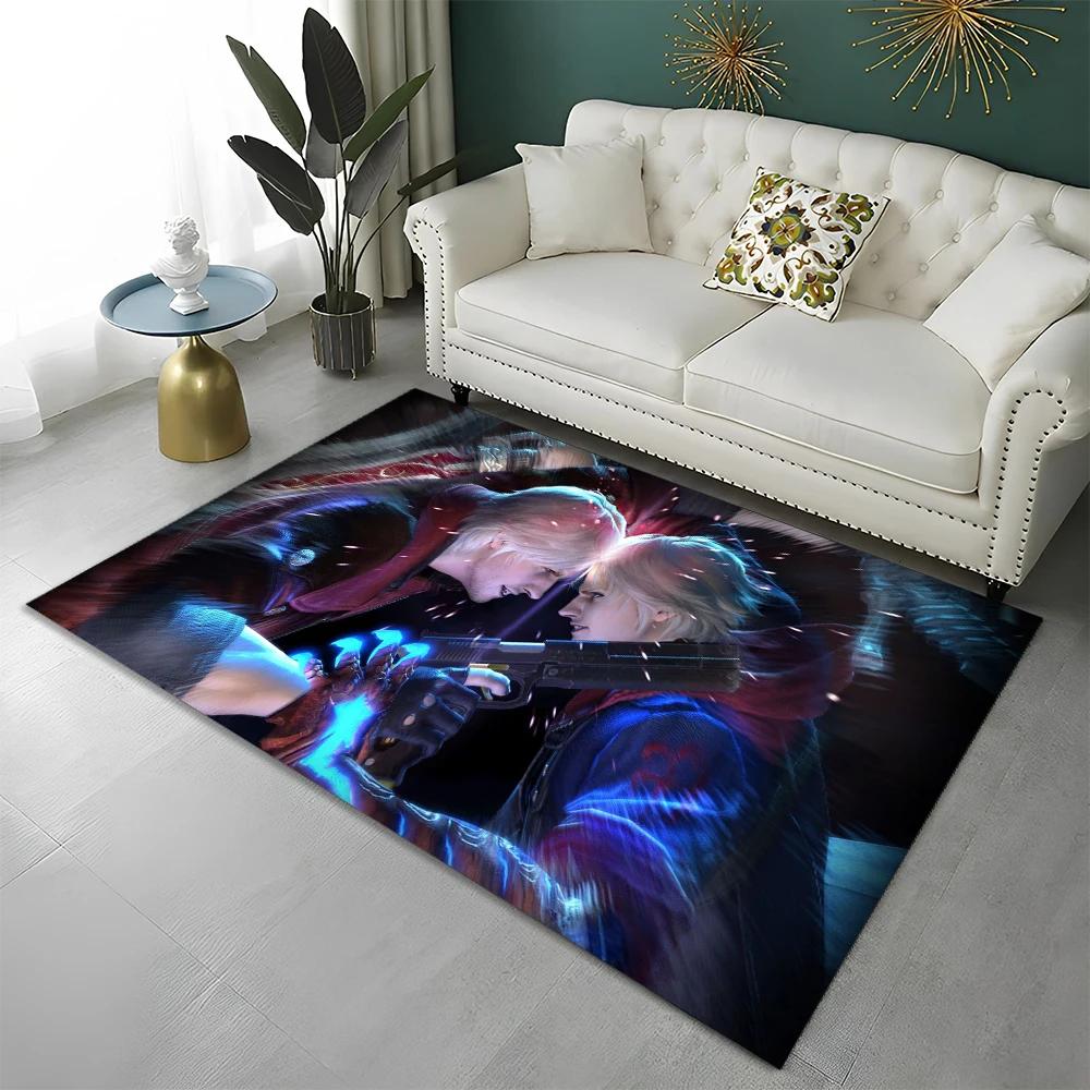 DMC Game D-Devil May Cry Gamer Carpet Rug for Home Living Room Bedroom Sofa Doormat Decor,kid play Area Rug Non-slip Floor Mat