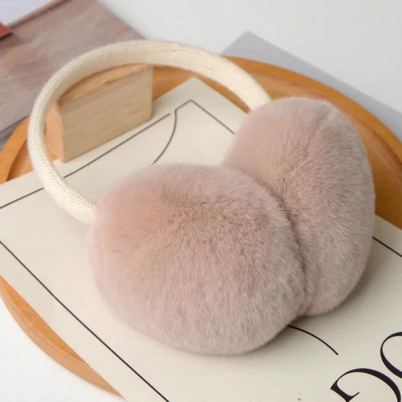 Natural 100% Rex Rabbit Fur Earmuffs Winter Accessories for Women Winter Ear Muffs Fluffy Earmuff Ear Cover for Winter