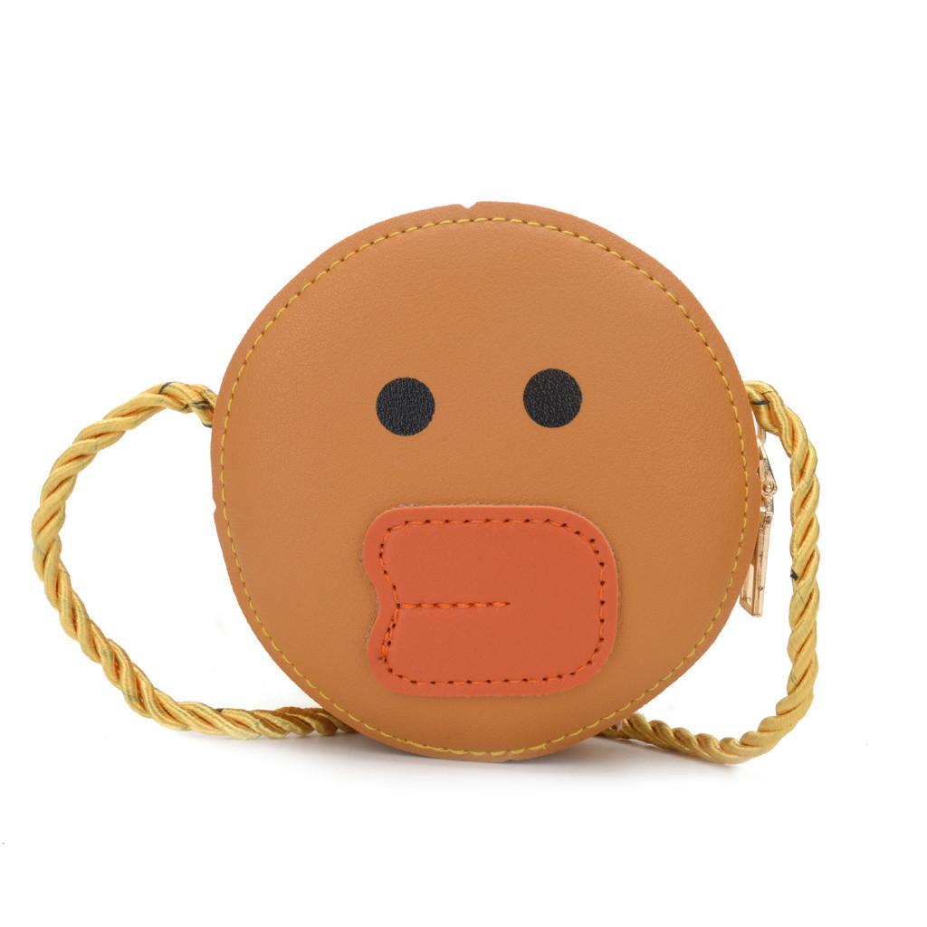 Adorable Cartoon Mini Shoulder Bag For Toddlers Cute Animal Print Pu Leather