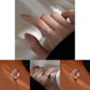 Elegant Korean Inspired Geometric Design Adjustable Double Layer Ring For Women