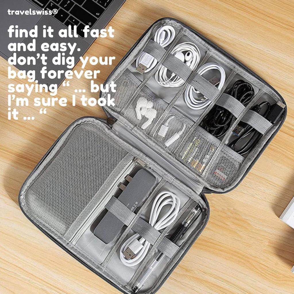Portable Phone Cable Storage Bag Electronic Accessory Organizer Bag USB OTG Data Cable Charger Plug Travel Waterproof Organizer