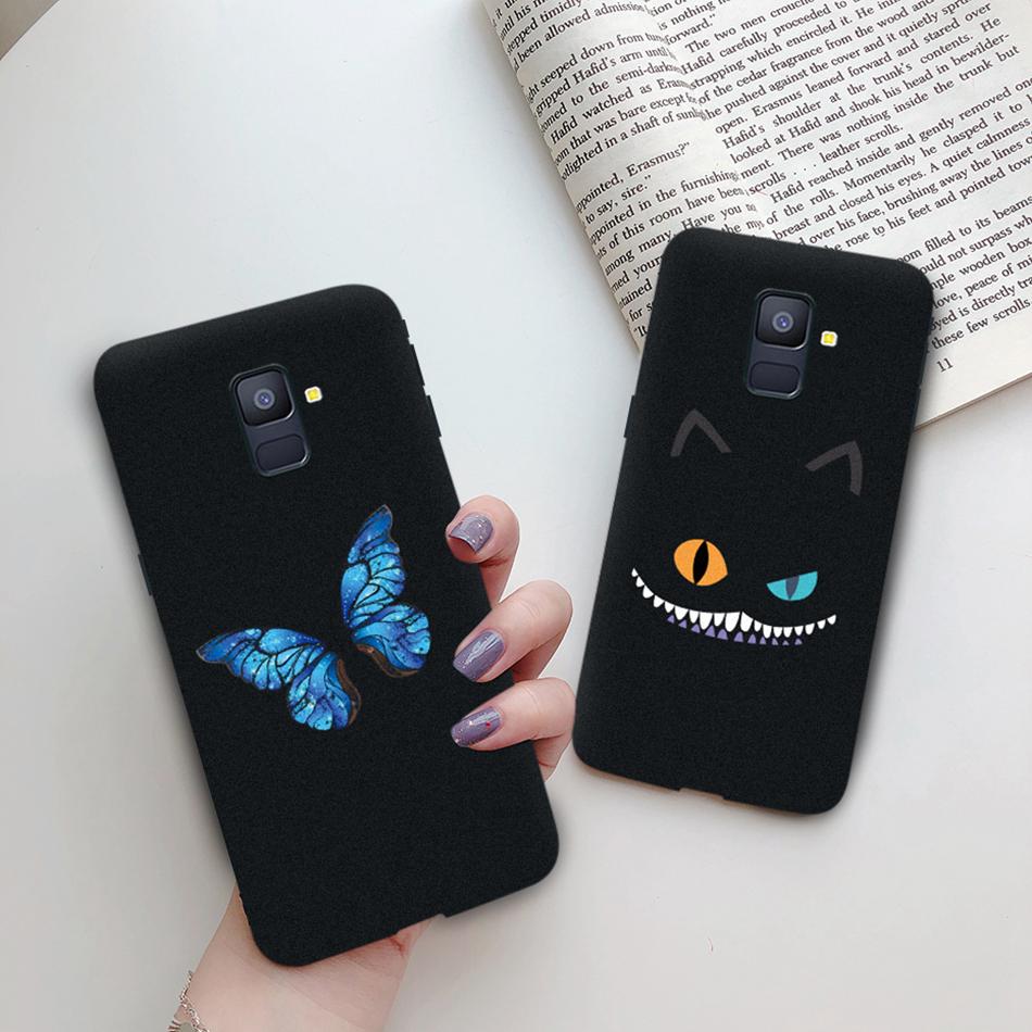 Love Heart Case For Samsung A6 2018 Cover A600F Silicon Tpu Phone Case For Samsung Galaxy A 6 A6 Plus 2018 A605F Case Cat Cactus