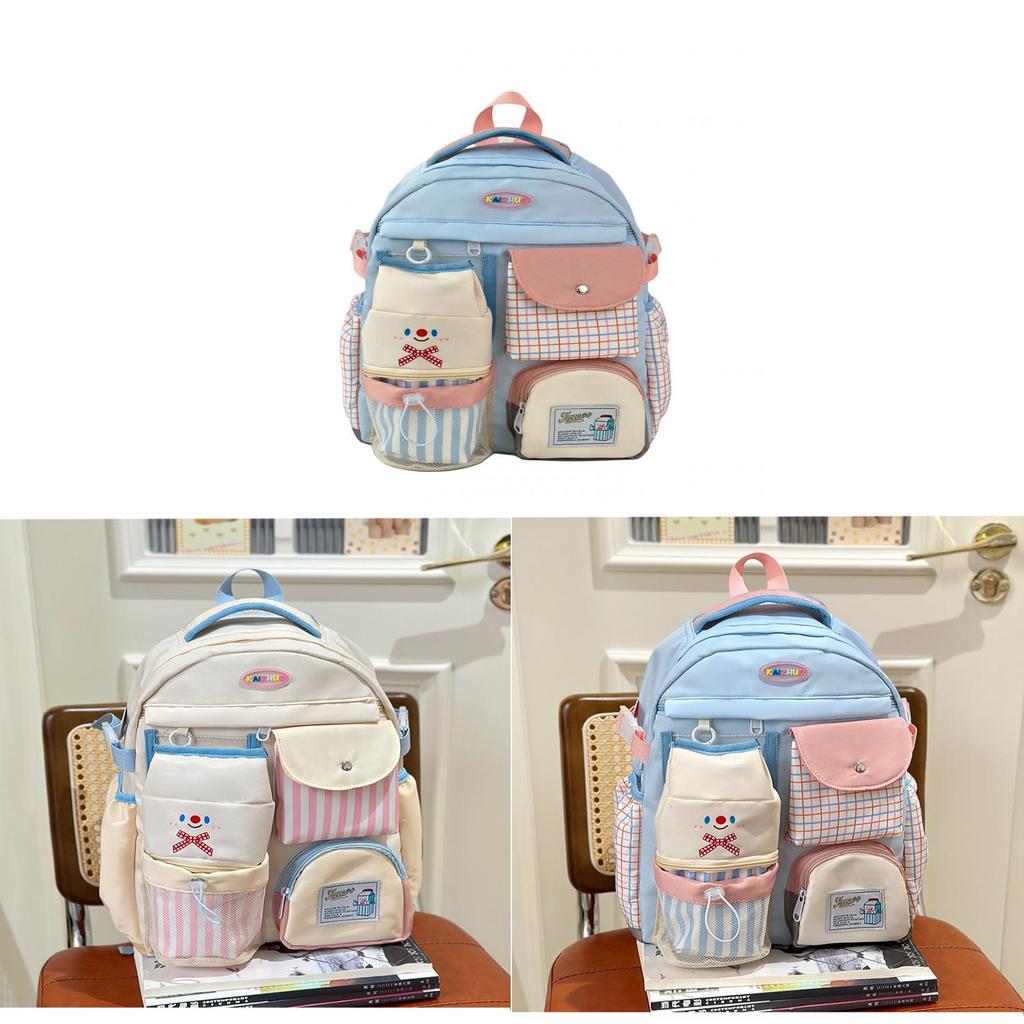 Nylon School Backpack For Girls With Waterproof Design And Letter Pattern For School And Travel