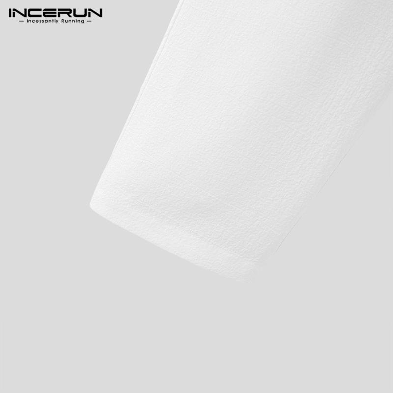Men 2pcs Tops Incerun Suits And Drawstring Long Pants Loungewear