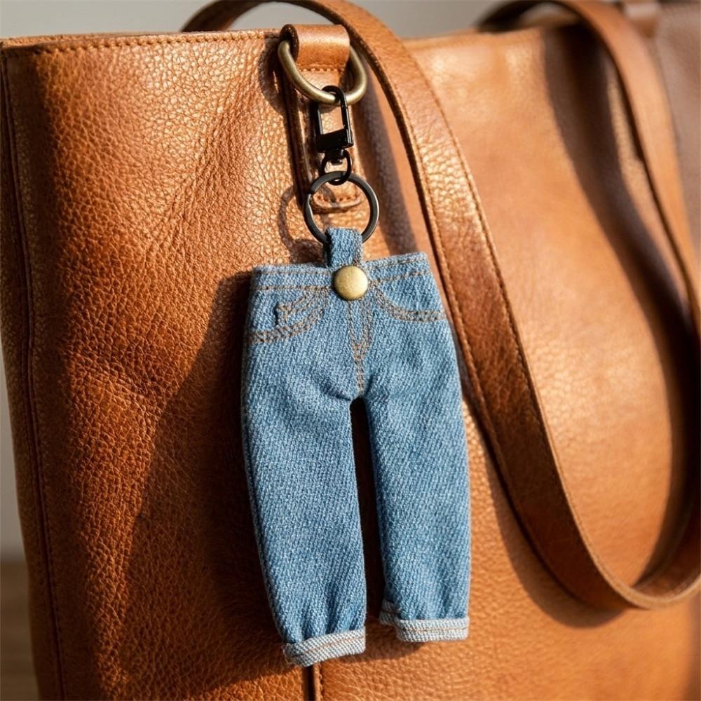 Creative Mini Denim Jeans Pen Holder Skirt Stationery Pouch Cute Keychain Student