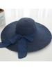 Women Wide Brim Straw Sun Hat With Bow Beach Travel Summer Hat