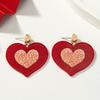 1 Pair of Red Pink Color Scheme Stud Earrings Peach Heart Love Classic Trendy Personality Vacation Ear Jewelry