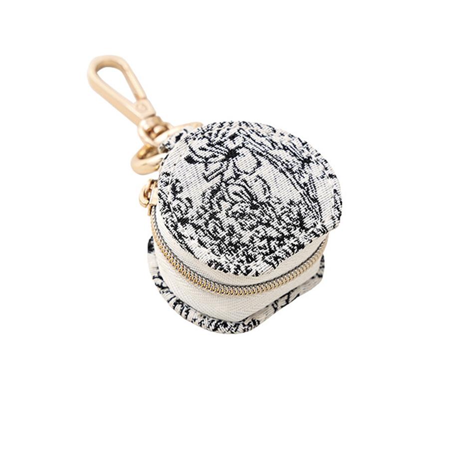 1pc Mini Jewelry Box Portable Travel Bag Pendant Earring Ring Jewelry Storage Box Circle Leather Hand-held Bag Jewelry Organizer