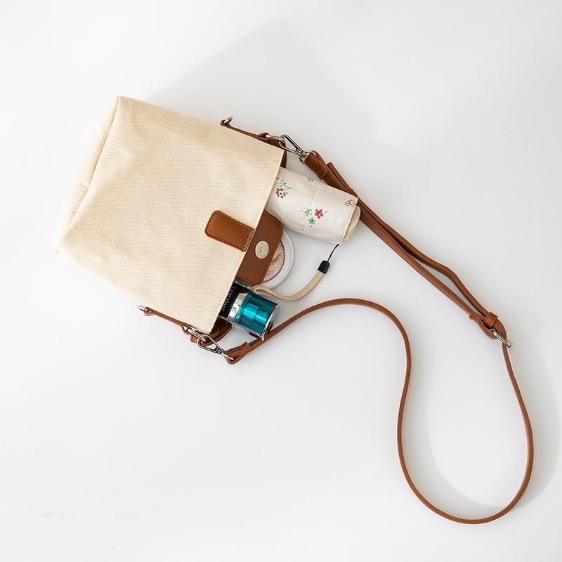 IELGY Ladies Bucket Messenger Bag Simple Atmospheric Canvas