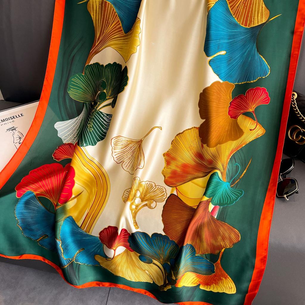 Luxus Satin Seide Schal Schal Frauen Schals Sommer Sonnencreme Strand Stola Wraps Bufanda Weibliche Kopftuch Echarpe