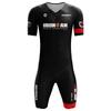 Mens Short Sleeve Triathlon Jersey Set - 100% Polyester Cycling Skinsuit with Sponge Pad Shorts - Lightweight Breathable Swimskin for Triathlon,