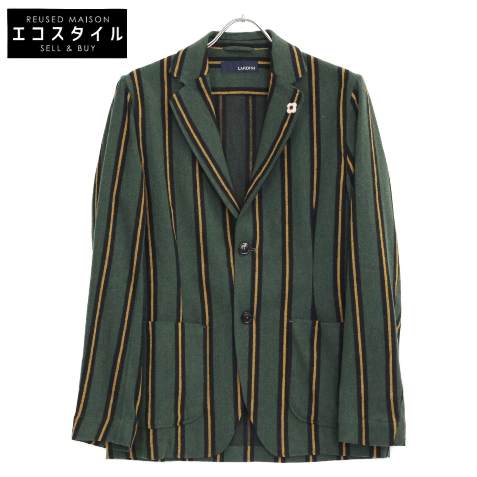 

LARDINI JK.1006 Green x Yellow Stripe Boutonniere Tailored Jacket Jacket S greenUsed