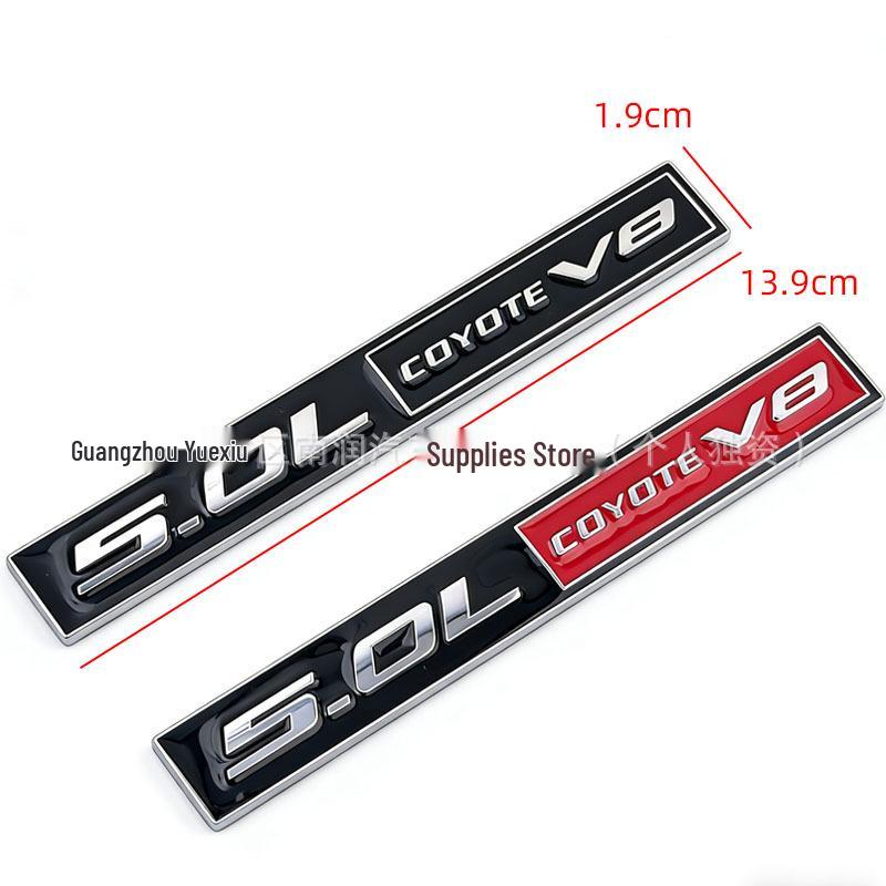 Ford 5.0L COYOTE V8 Car Emblem, Metal Fender Side Emblem, Rear Emblem for Car Modification