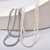 True Hemp Silver Gray Shijia Zhengyuan Strong Light Pearl Necklace Women's Long Multi-layer Sweater Chain New Item Decoration Trend
