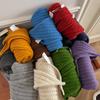 Australian Wool Knitted Triangle Scarf Women Winter Solid Color Scarf Windproof Thick Warm Neck Protection Scarves