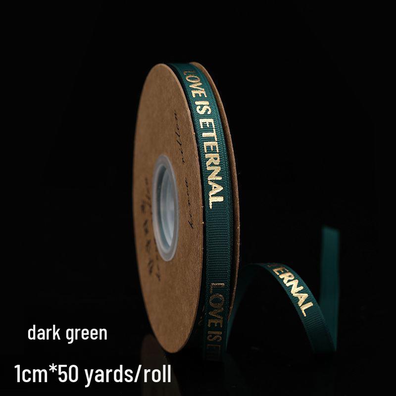 Gold-stamped Polyester Gift Ribbon Bow for Cakes & Floral Packaging