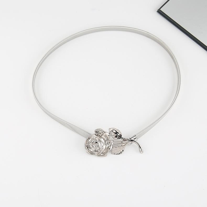 

Металлический пружинный пояс Женское платье Рубашка Свитер Эластичный Эластичная цепочка на талию Пояс