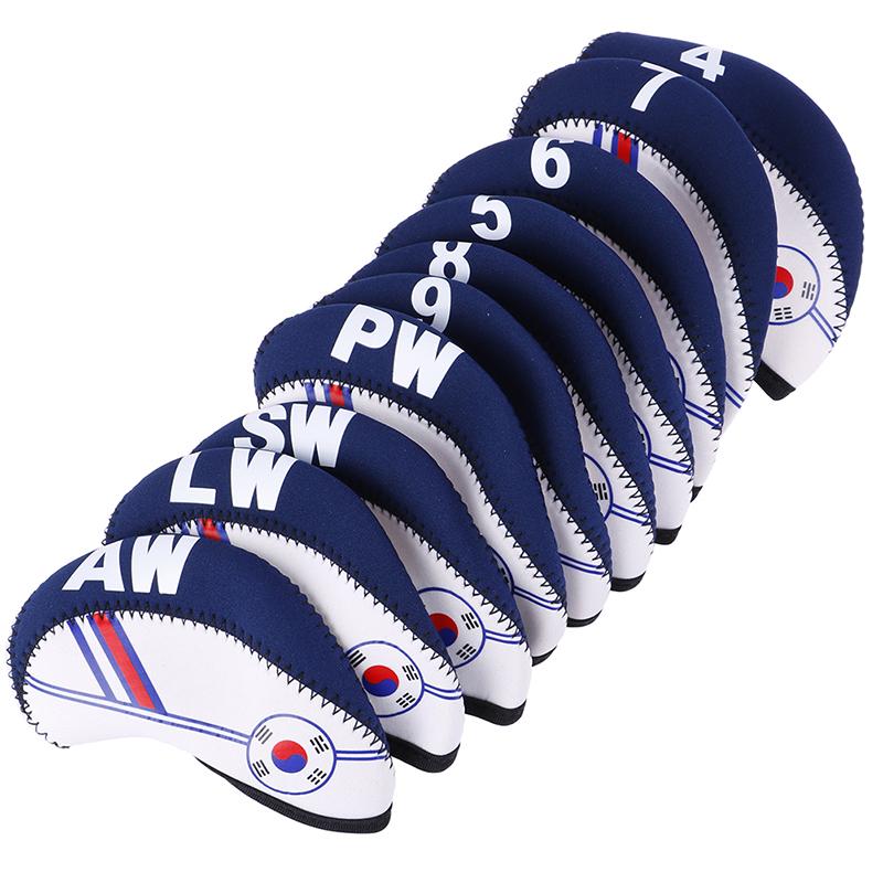 10Pcs/Set Golf Club Iron Head Cover Protector Neoprene Golf Protective Headcover