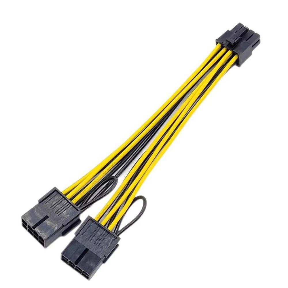 18AWG High Efficiency Reverse 8Pin to Dual 8P PCI-E to ATX CPU GPU Power Adapter Cable Y Splitter Cord for K80 M40 M60 P40 P100