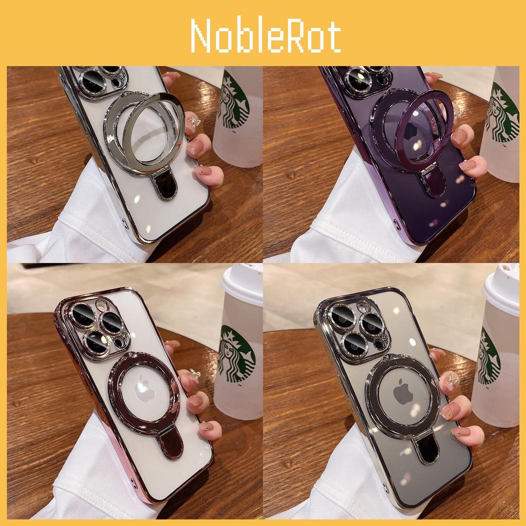 Clear Magnetic Mobile Phone Cases For Iphone 16 Shockproof Ring Cover Stand