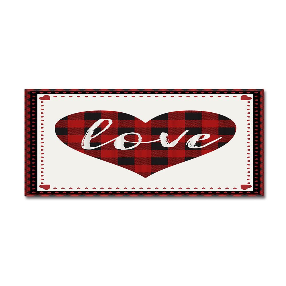 Valentine'S Day Carpet Long Floor Mat Love Theme Doormat