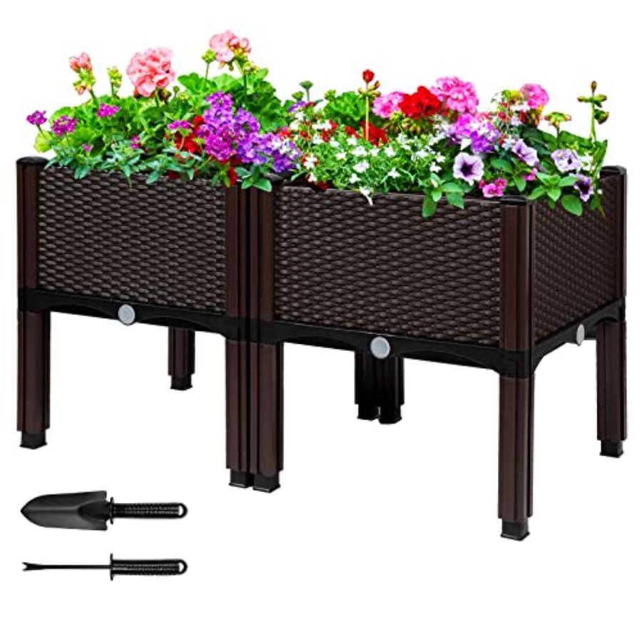 

Raised Garden Bed with Drainage Elevated Planter Box Plastic Raised Beds for Gardening Vegetables Herb Flowers Perfect for Indo United States