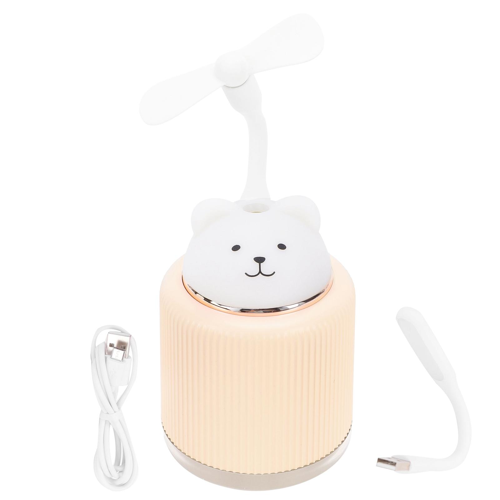 

Mini Humidifiers Lovely Cartoon Style Humidifying Device with Light for Car Office Bedroom Bear