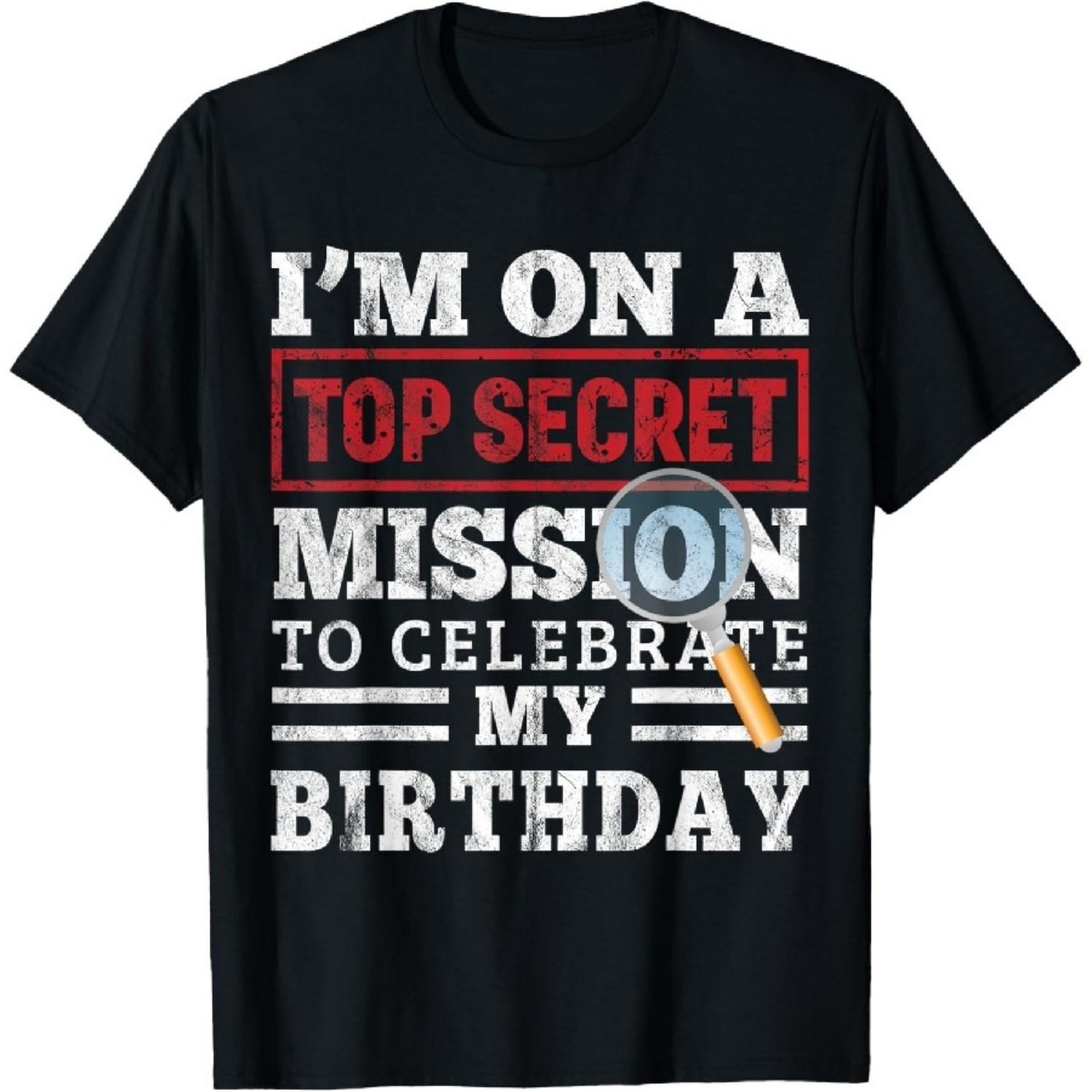 

Spy Birthday Party Theme Top Secret Mission Shirt T-Shirt XXXXXL чорний