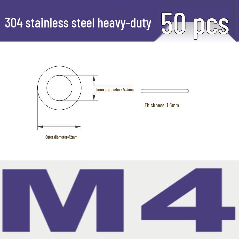 304 Stainless Steel Thickened Flat Washer A145 (M3-M24)