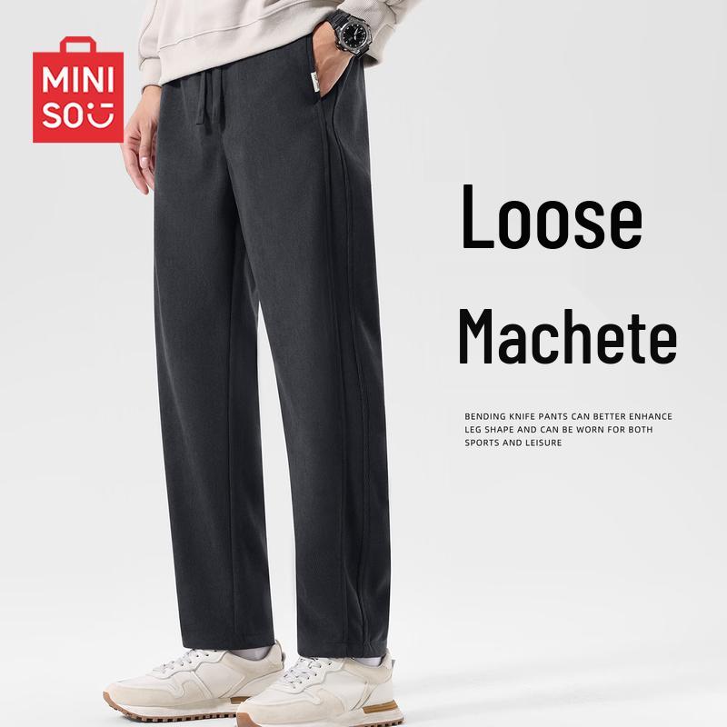 MINISO Men's American Retro Corduroy Curved-Cut Casual Pants