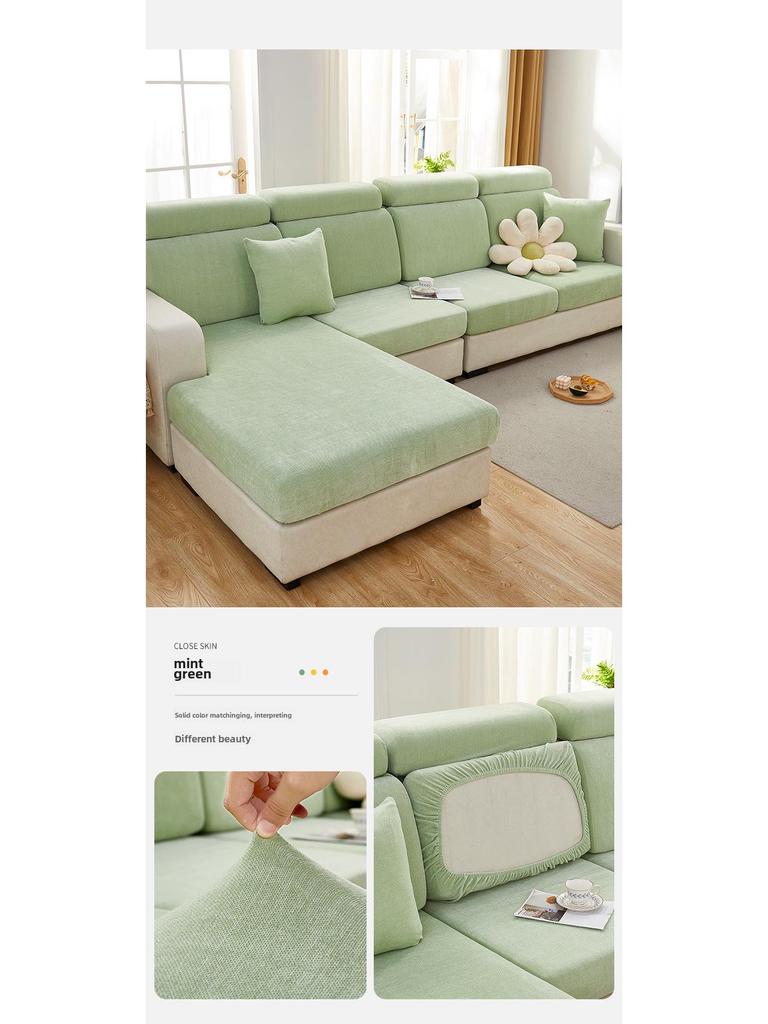 Chenilowy antypoślizgowy pokrowiec na sofę na każdą porę roku z ochroną przed zarysowaniami