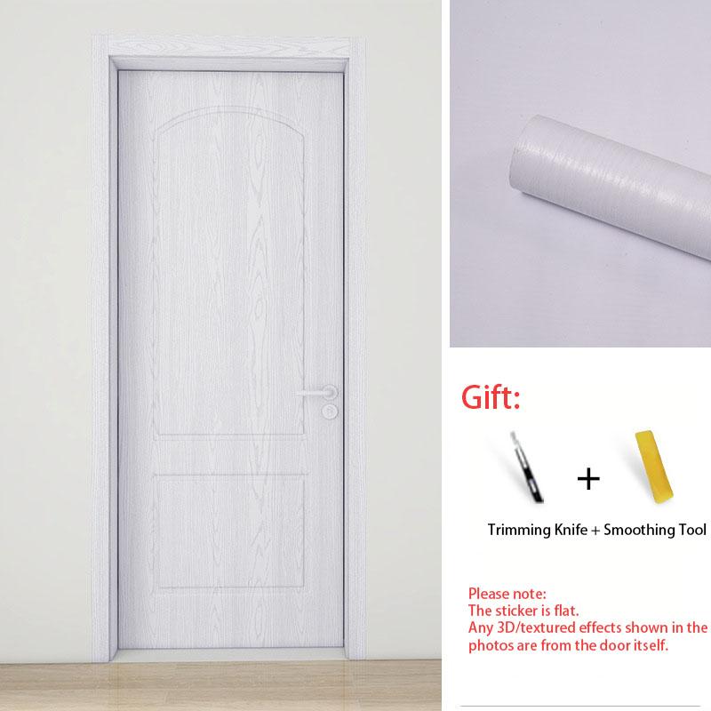 Self-Adhesive Wood Grain Door Sticker Peel & Stick Wooden Vinyl Wrap Furniture Renovation, Waterproof Wardrobe Cabinet Film Home Decor Wallpaper