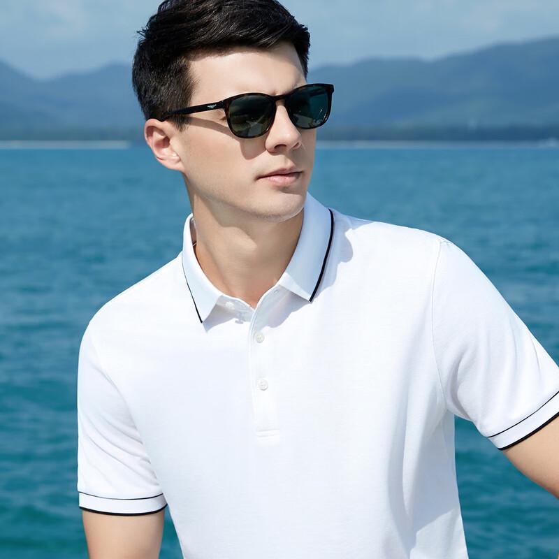 Antonio Men's 55% Silk Blend Knitted Short-Sleeve Polo Shirt