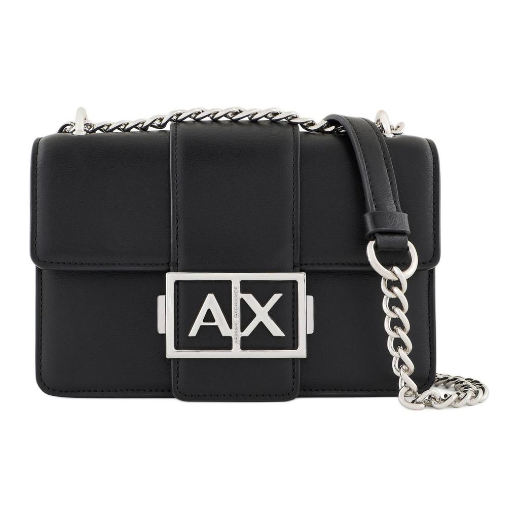 Emporio Armani Hollow Logo Flap Closure Polyester Messenger Bag Women bags Black XW000071AF12039UC001