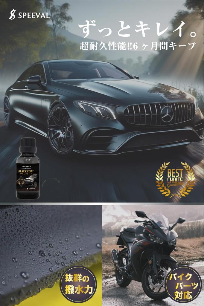 SPEEVAL Unpainted Resin Black Prevents Resin Revitalizer for Cars and Super Revitalizer, 20ml, Coat, Deterioration, Motorcycles, 6-Month Durability,