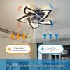 Sleek Petal Ceiling Fan Light: Ideal for Living Room, Dining Room, Bedroom, and Study Lighting