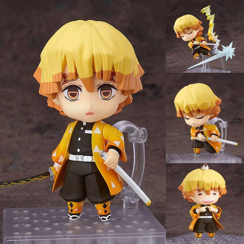 10cm Q Version Demon Slayer Anime Action Figure Replaceable Face Surprise Exquisite Kawaii Desktop Decor Toy Gift For Anime Fans
