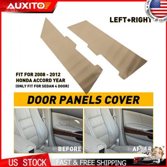 Front Door Panel Armrest Cover Beige Leather for 2008-2012 Honda Accord Sedan