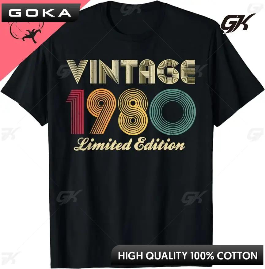 Herren Vintage 46 Jahre Klassisches T-Shirt Bestes Geburtstagsgeschenk Sommer 46 Jahre Klassisch 1980 Limitierte Auflage Individuell Bedrucktes T-Shirt