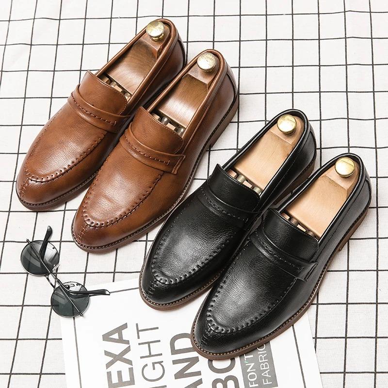 British High Quality Formal Shoes for Men Loafers Men Business Wedding Social Leather Shoe Men’s Dress Shoes Leather Shoes Male