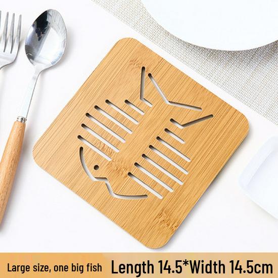 Cartoon Wooden Coaster - Heat-Resistant, Anti-Slip Pad for Kitchen and Table Use