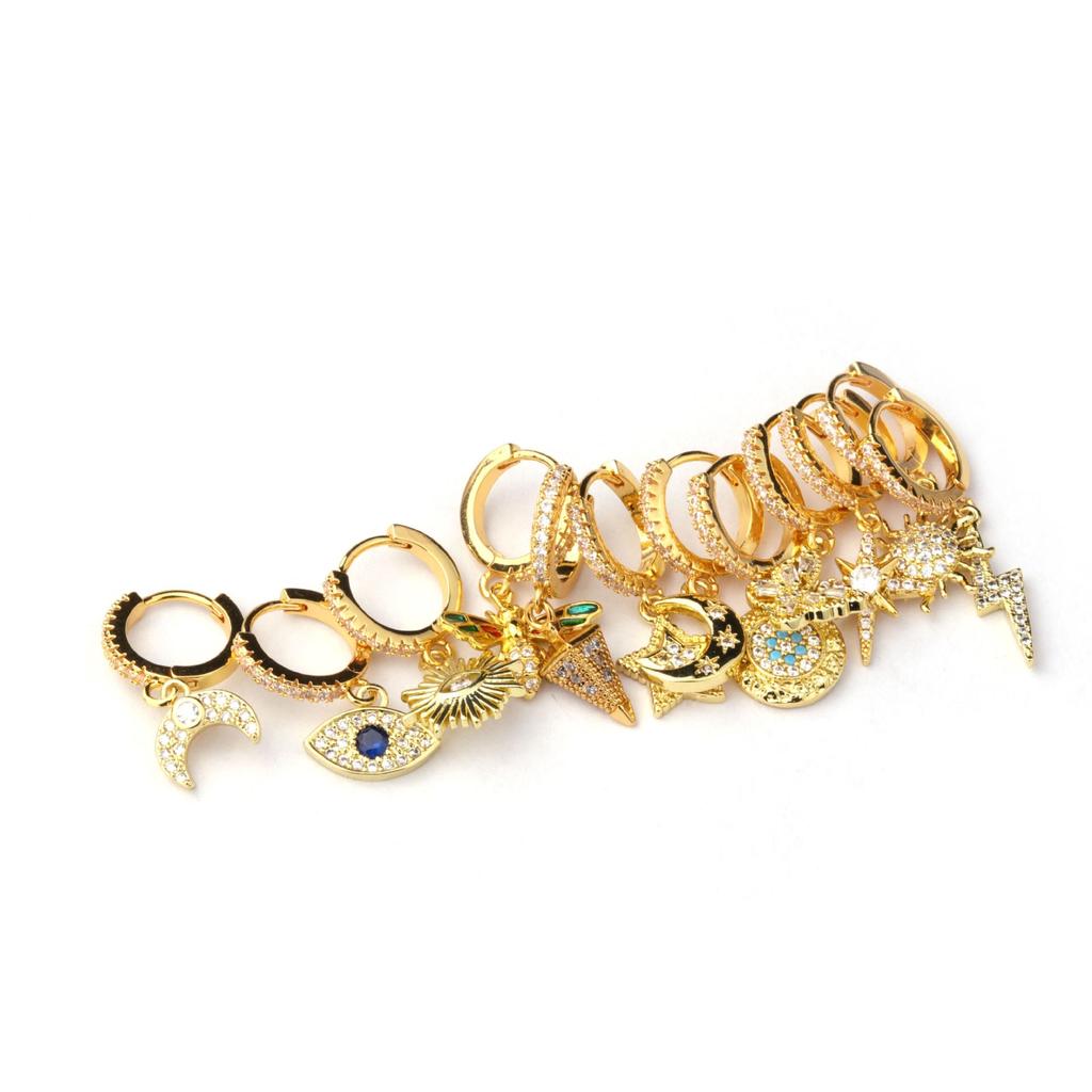 Micro-Pavé Zircon Irregular Ear Cuff Earrings