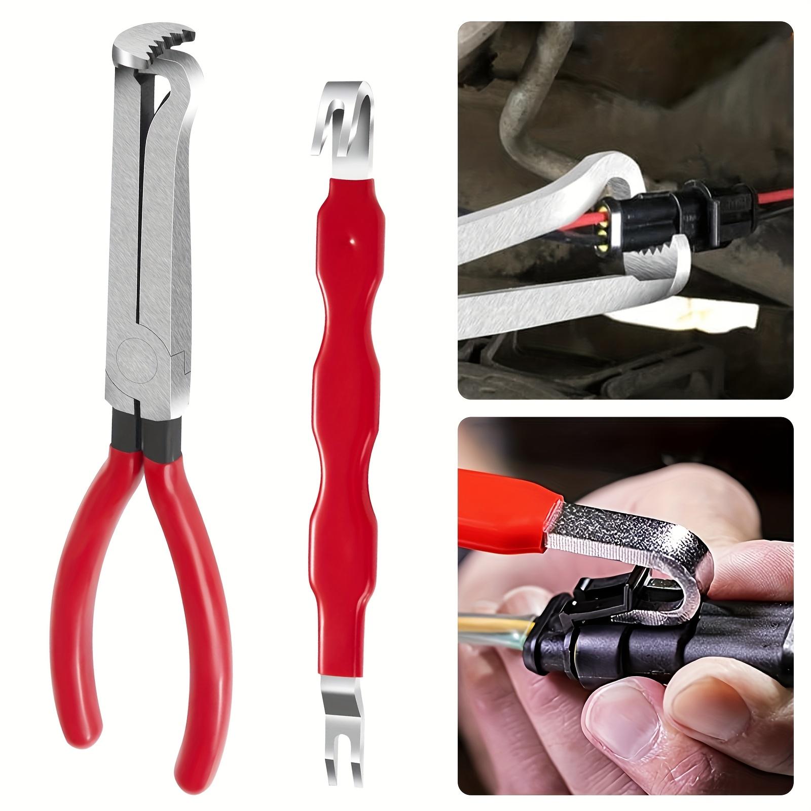 

Electrical Disconnect Pliers& Connector Separator, Automotive Terminal Plug Removal Tool Kit, Disconnect Tool, Electrical Pliers Wire Quick Disconnect 1 Pliers+1 Crowbar червоний
