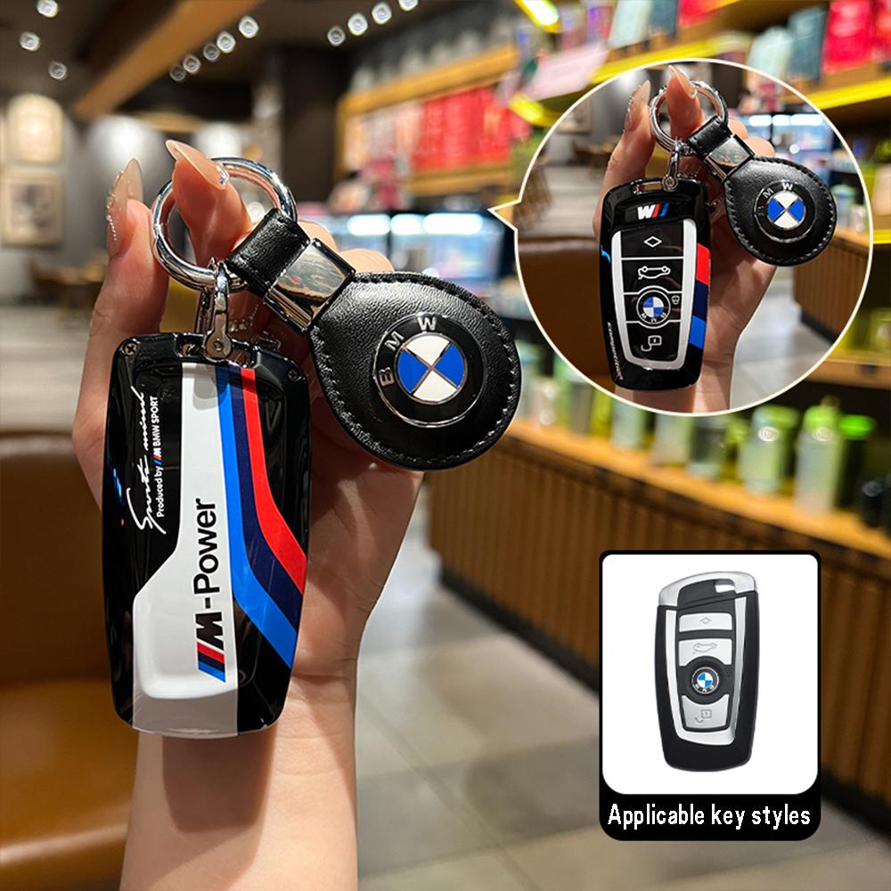 

Hot 2025 ABS Racing stickers Car Key Cover Case Shell For BMW 520 F10 F30 F18 118i 320i F18 F22 F01 F06 F02 M3 M5 Keychain Remot