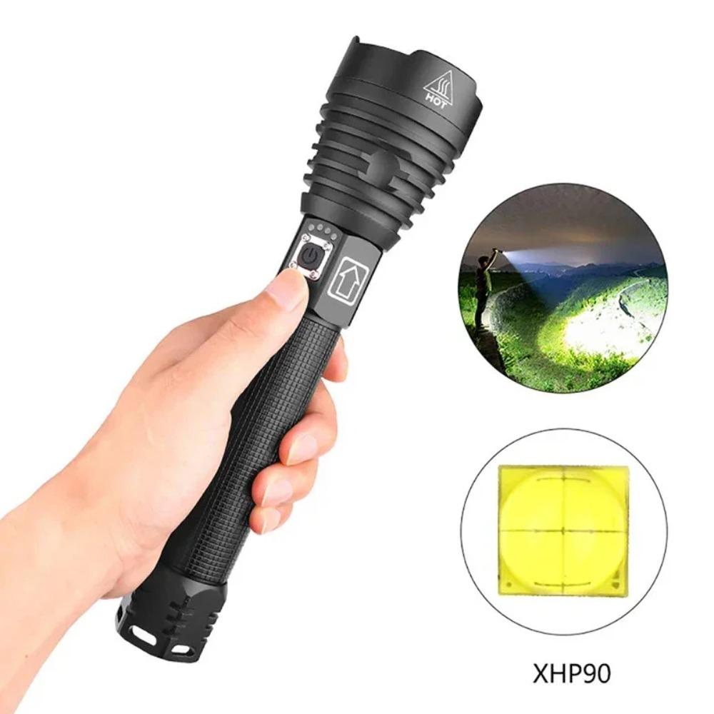 High-power Super Bright LED Flashlight Aluminum Alloy Telescopic Zoom USB Rechargeable Camping Hiking Lantern Emergency Lamp