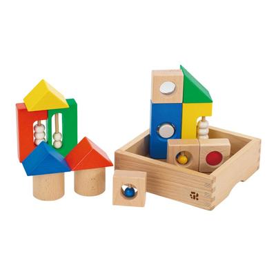First Building Blocks - Sound and Color Building Blocks - Woody Puddy Wooden Toy - Educational Toy - Gift for 10 Months and Up