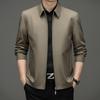 Men's Lapel Jacket Jacket Middle-aged and Elderly Casual Trendy with Dad's Spring and Autumn Fit Top