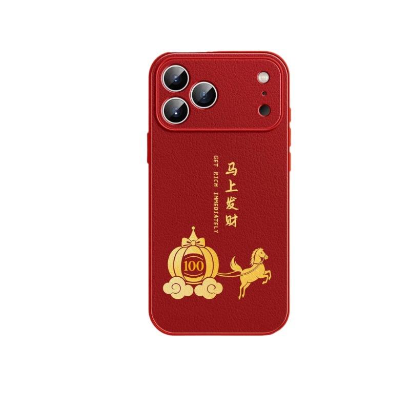 Applicable to iPhone17Pro mobile phone case New Apple 14Pro Super Fire case 15 Horse Year 16plus lambskin