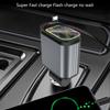 4 in 1 Car Charging Adapter Retractable Phone Fast Car Chargers with Type-C Cord USB & USB C Port Ambient Light