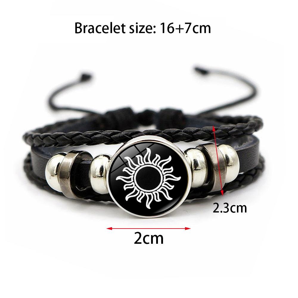 2024 Sol Måne Älskare Läderarmband Retro Punk Flerlagers Pärlvävt Flätat Armband Älskargåva